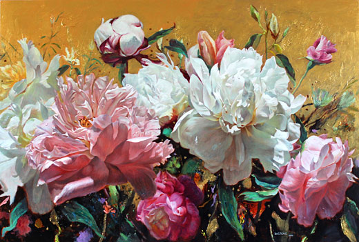 Zoe Feng still life and flower artist, roses, oil painter