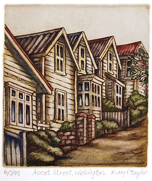 mary taylor nz heritage buildings etchings