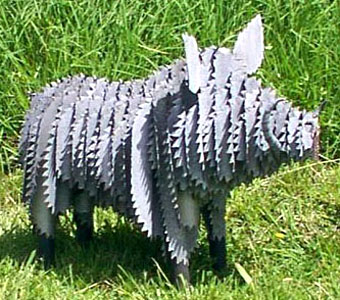 corrugated iron farm animals art