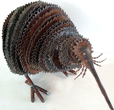 corrugated iron animal sculpture
